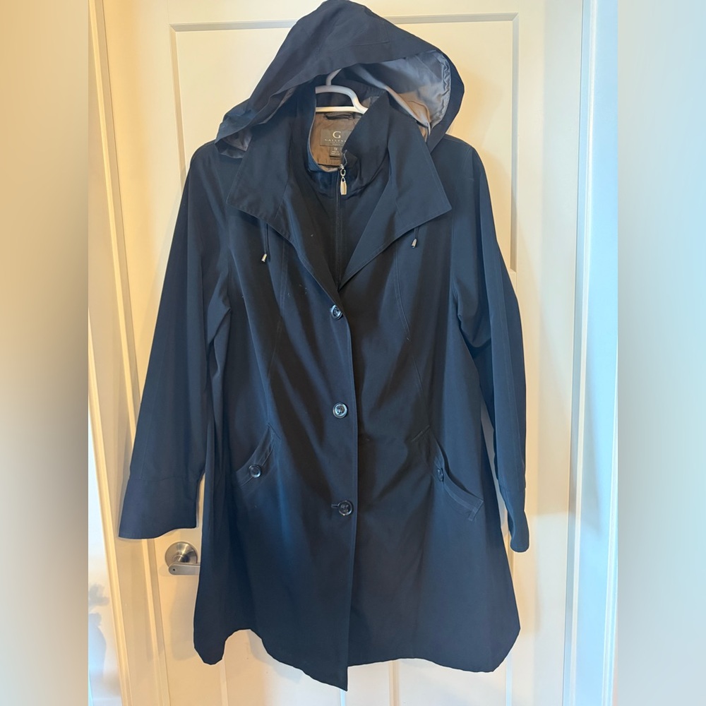 Gallery Blue Trench Coat Elegant Structured Design